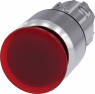 Pilzdrucktaster, beleuchtbar, rastend, Bund rund, rot, Einbau-Ø 22.3 mm, 3SU1051-1AA20-0AA0