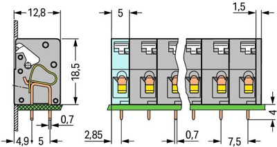 741-308 WAGO PCB Terminal Blocks Image 2