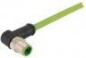 Sensor-Aktor Kabel, M12-Kabelstecker, abgewinkelt auf M12-Kabelstecker, abgewinkelt, 4-polig, 0.5 m, PUR, grün, 21349494477005