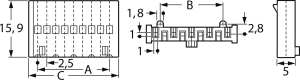 Buchsengehäuse, 3-polig, RM 2.5 mm, gerade, schwarz, 3114 03