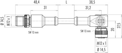 77 3434 3429 50708-0100 binder Sensor-Aktor Kabel Bild 2