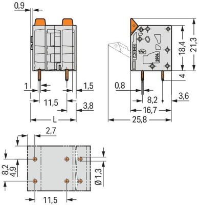 2604-3503/000-016 WAGO Leiterplattenklemmen Bild 2