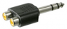 Audio-Adapter Klinke/Cinch, 1 x 6,35 mm-Klinkenstecker, stereo, 2 x Cinchkupplung, gerade