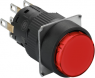 Drucktaster, unbeleuchtet, tastend, 2 Wechsler, Bund rund, rot, Frontring schwarz, Einbau-Ø 16 mm, XB6EAA42P