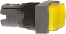Drucktaster, beleuchtbar, tastend, Bund rechteckig, gelb, Frontring schwarz, Einbau-Ø 16 mm, ZB6DE5