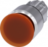 Pilzdrucktaster, beleuchtbar, rastend, Bund rund, amber, Einbau-Ø 22.3 mm, 3SU1051-1AA00-0AA0