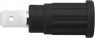 4 mm Buchse, Flachsteckanschluss, Einbau-Ø 12.2 mm, CAT III, schwarz, SEPB 6453 NI / SW