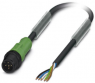 Sensor-Aktor Kabel, M12-Kabelstecker, gerade auf offenes Ende, 5-polig, 3 m, PUR, schwarz, 4 A, 1442405