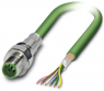 Sensor-Aktor Kabel, M12-Kabelstecker, gerade auf offenes Ende, 5-polig, 1 m, PUR, grün, 4 A, 1530223