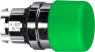Drucktaster, unbeleuchtet, tastend, Bund rund, grün, Frontring silber, Einbau-Ø 22 mm, ZB4BC34