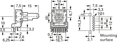 RK14 K122 10K LIN ALPS Potentiometer