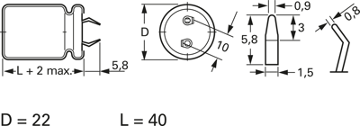 SLG109M025S1A5Q40K Teapo Elektrolyt Kondensatoren Bild 2