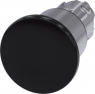 Pilzdrucktaster, unbeleuchtet, tastend, Bund rund, schwarz, Einbau-Ø 22.3 mm, 3SU1050-1ED10-0AA0