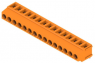 Leiterplattenklemme, 15-polig, RM 5 mm, 0,2-2,5 mm², 15 A, Schraubanschluss, orange, 1234370000
