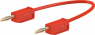 Messleitung mit (2 mm Stecker, gefedert, gerade) auf (2 mm Stecker, gefedert, gerade), 300 mm, rot, PVC, 0,5 mm², CAT O