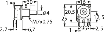 63250-01400/10K POSLOG ALPHA Potentiometer Bild 2