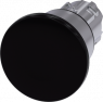 Pilzdrucktaster, unbeleuchtet, rastend, Bund rund, schwarz, Einbau-Ø 22.3 mm, 3SU1050-1BA10-0AA0