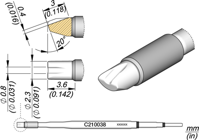 C210038 JBC Lötspitzen, Entlötspitzen und Heißluftdüsen