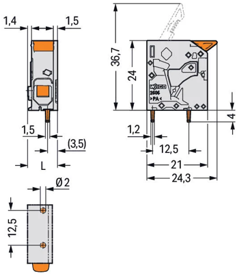 2606-1101 WAGO PCB Terminal Blocks Image 2