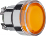 Drucktaster, beleuchtbar, tastend, Bund rund, orange, Frontring silber, Einbau-Ø 22 mm, ZB4BW35