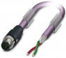 Sensor-Aktor Kabel, M12-Kabelstecker, gerade auf offenes Ende, 2-polig, 10 m, PUR, violett, 4 A, 1518041