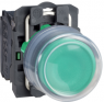Drucktaster, unbeleuchtet, tastend, 1 Schließer, Bund rund, grün, Frontring schwarz, Einbau-Ø 22 mm, XB5AP31