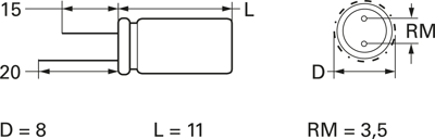 KSY227M025S1A5G11K Teapo Elektrolyt Kondensatoren Bild 2