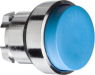 Drucktaster, unbeleuchtet, tastend, Bund rund, blau, Frontring silber, Einbau-Ø 22 mm, ZB4BL6