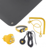 ESD Personenerdung Set 5-tlg Matte schwarz (900x610x1,5), Armband, 2 Kabel, Erdungsstecker, 9-360-A