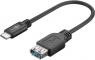 USB 3.0 Adapterleitung, USB Buchse Typ A auf USB Stecker Typ C, 0.2 m, schwarz