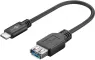 USB 3.0 Adapterleitung, USB Stecker Typ C auf USB Buchse Typ A, 0.2 m, schwarz, 67894