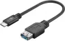 USB 3.0 Adapterleitung, USB Stecker Typ C auf USB Buchse Typ A, 0.2 m, schwarz