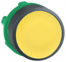 Drucktaster, unbeleuchtet, rastend, Bund rund, gelb, Frontring schwarz, Einbau-Ø 22 mm, ZB5AH05