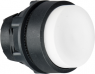 Drucktaster, unbeleuchtet, rastend, Bund rund, weiß, Frontring schwarz, Einbau-Ø 22 mm, ZB5AH1