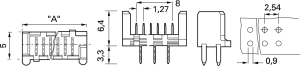 Stiftleiste, 14-polig, RM 2.54 mm, gerade, schwarz, MICS-D 14