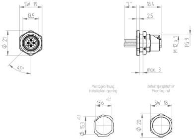 61486 Lumberg Automation Sensor-Aktor Rundsteckverbinder