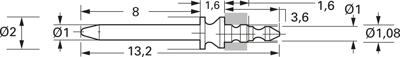 42.0051 Stäubli Electrical Connectors Steckerstifte für Leiterplatten