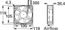 DC-Axiallüfter, 12 V, 120 x 120 x 38 mm, 137.95 m³/h, 37 dB, Kugellager, Panasonic, ASFP14B71