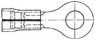 Unisolierter Ringkabelschuh, 1,31-2,08 mm², AWG 16 bis 14, 5.26 mm, rot