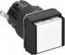 Signal light, illuminable, waistband square, white, front ring black, mounting Ø 16 mm, XB6ECV1BP
