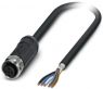 Sensor actuator cable, M12-cable socket, straight to open end, 5 pole, 5 m, PE-X, black, 4 A, 1407267