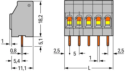 740-109 WAGO PCB Terminal Blocks Image 2