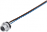 Sensor actuator cable, M12-flange socket, straight to open end, 8 pole, 0.2 m, 2 A, 76 0532 1011 00008 0200