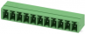 Pin header, 11 pole, pitch 3.81 mm, angled, green, 1803361