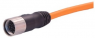 Sensor actuator cable, M23-cable plug, straight to open end, 8 pole, 5 m, PUR, orange, 40 A, 21373800G78050