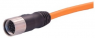 Sensor actuator cable, M23-cable socket, straight to open end, 6 pole, 5 m, PUR, orange, 28 A, 21373800676050