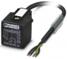 Sensor actuator cable, valve connector DIN shape A to open end, 4 pole, 3 m, PUR, black, 4 A, 1438956