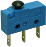 Subminiature snap-action switch, On-On, plug-in connection, pin plunger, 1.5 N, 6 (2) A/250 VAC, IP40