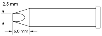 GT6-CH0025P METCAL Soldering tips, desoldering tips and hot air nozzles