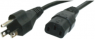 Device connection line, North America, plug type B, straight on C13 jack, straight, SJT 3 x AWG 18, black, 2.5 m